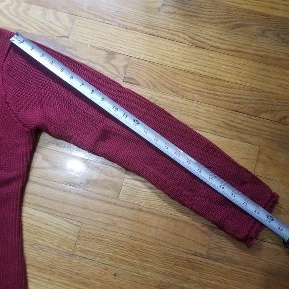 Chadwicks Acrylic Fringe Womens Knit Med Button Front  Cardigan Sweater Deep Red - Picture 6 of 9